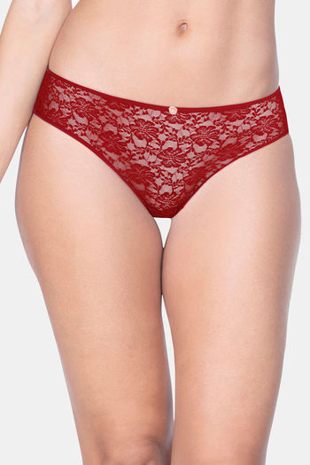Buy Amante Low Rise Three-Fourth Coverage Bikini Panty - Rumba Red Impatiens Pink